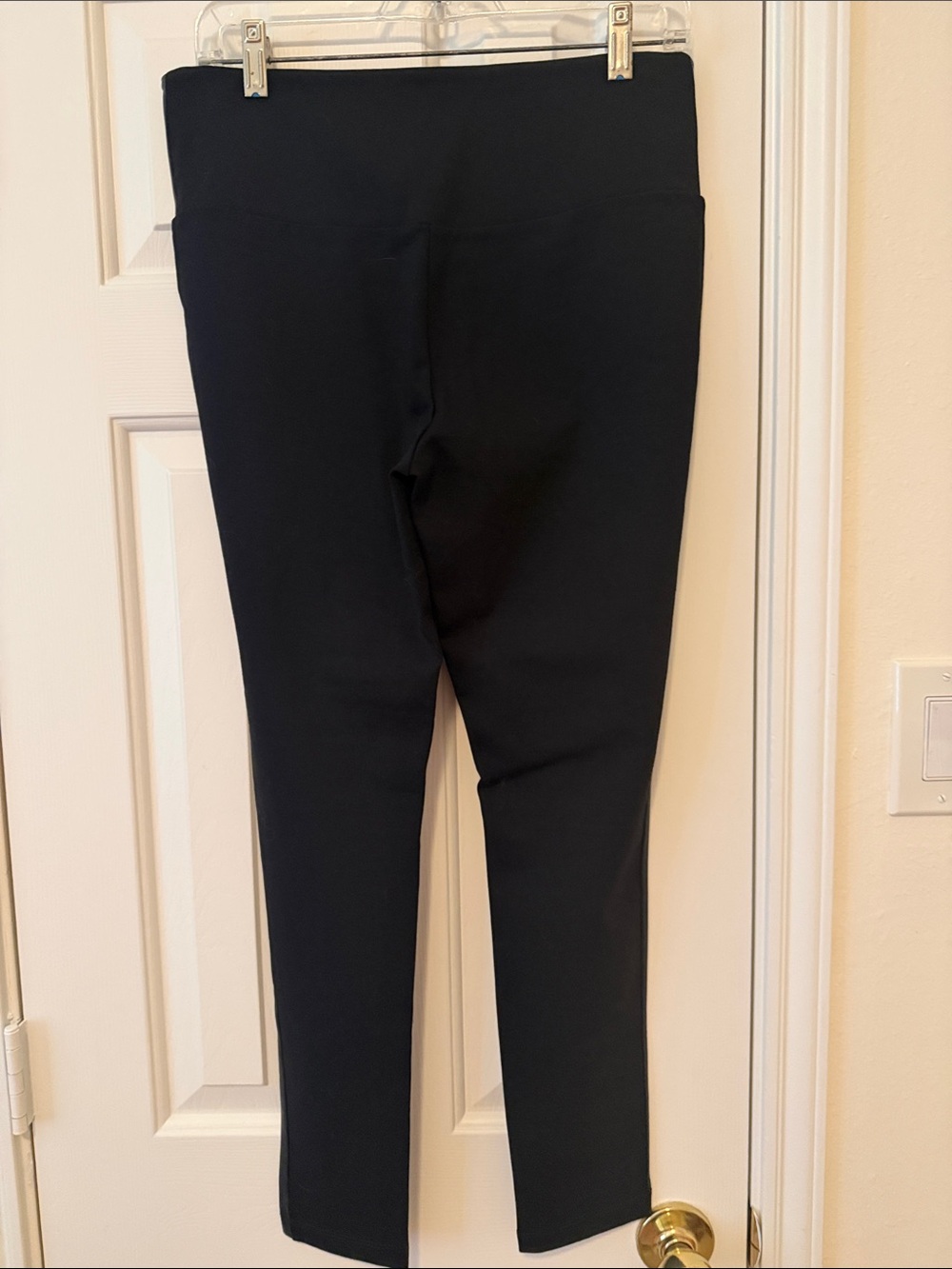 Stella & Dot Black Faux Leather Ponte Leggings - Picture 3 of 6